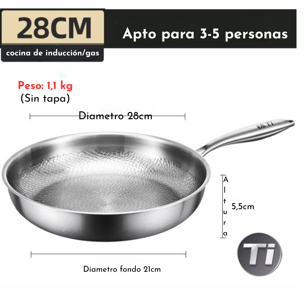 CQ Sartenes de Titanio puro 100%